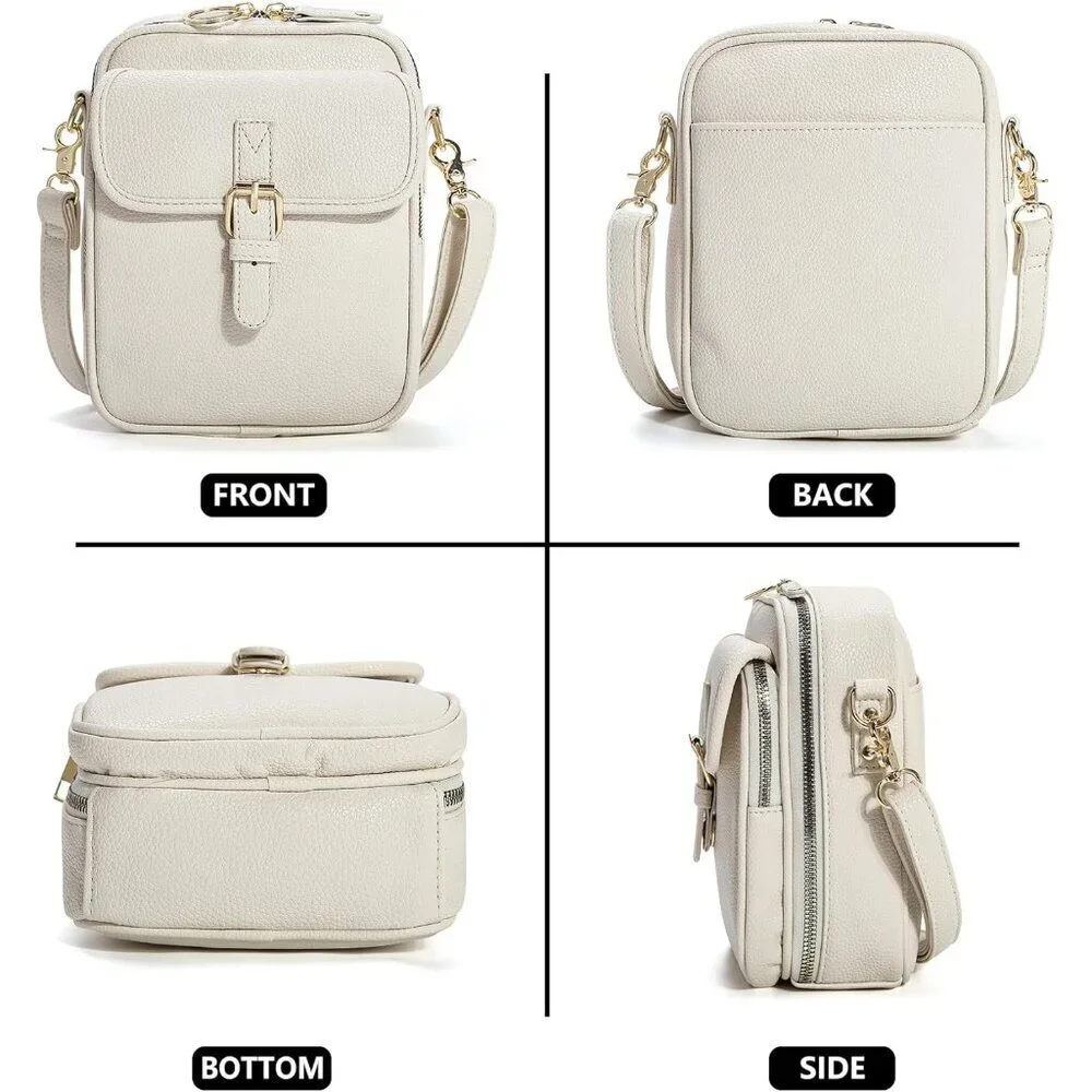 Small Vegan Leather Crossbody Bag for Women Compact Wallet Purse